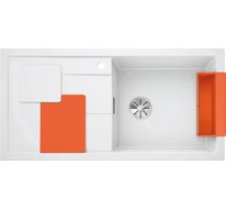 Кухонная мойка Blanco Sity XL 6 S (белый, апельсин, с отводной арматурой InFino)